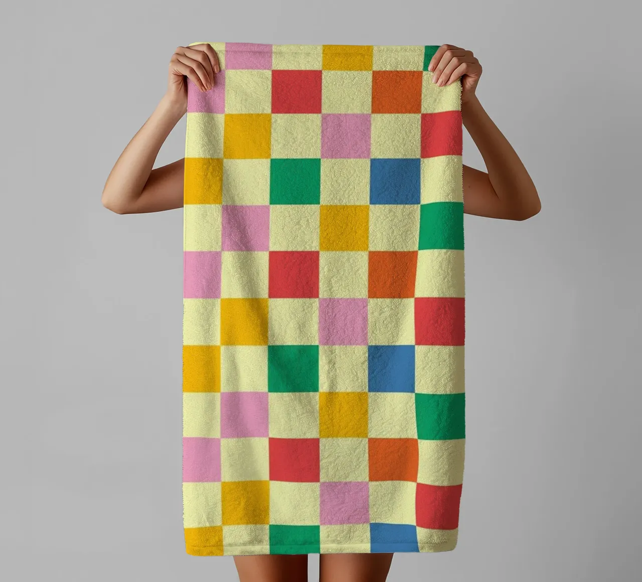 Square pixel retro colorful asciugamano da bagno da galihstudio