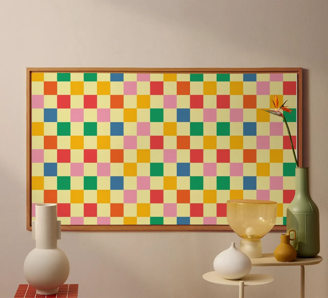 Square pixel retro colorful alluminio dibond da galihstudio
