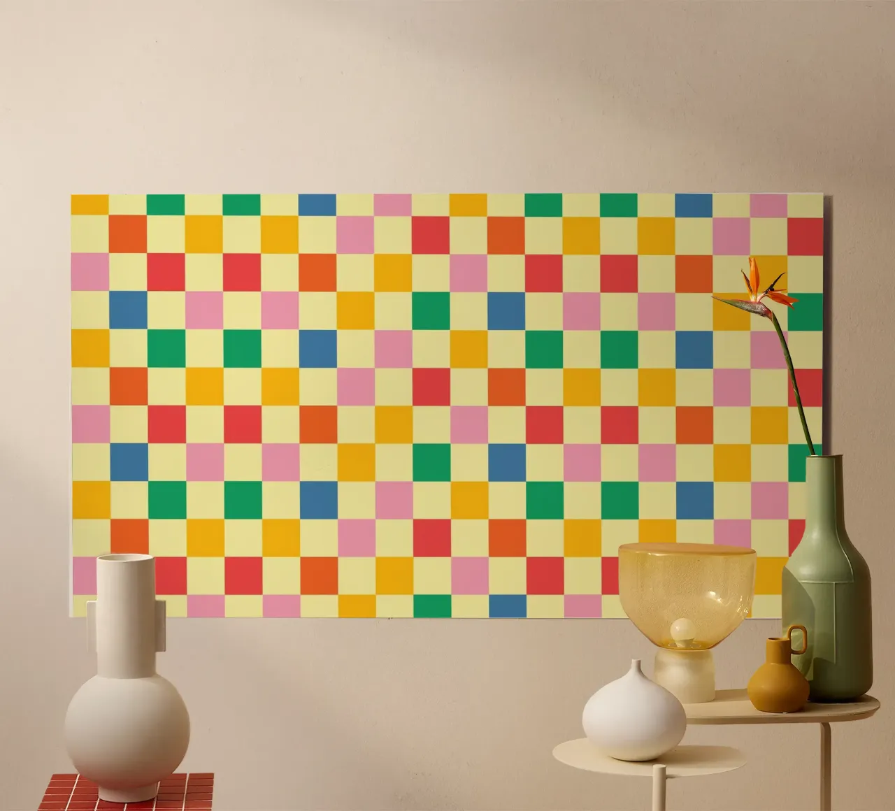 Square pixel retro colorful alluminio dibond da galihstudio
