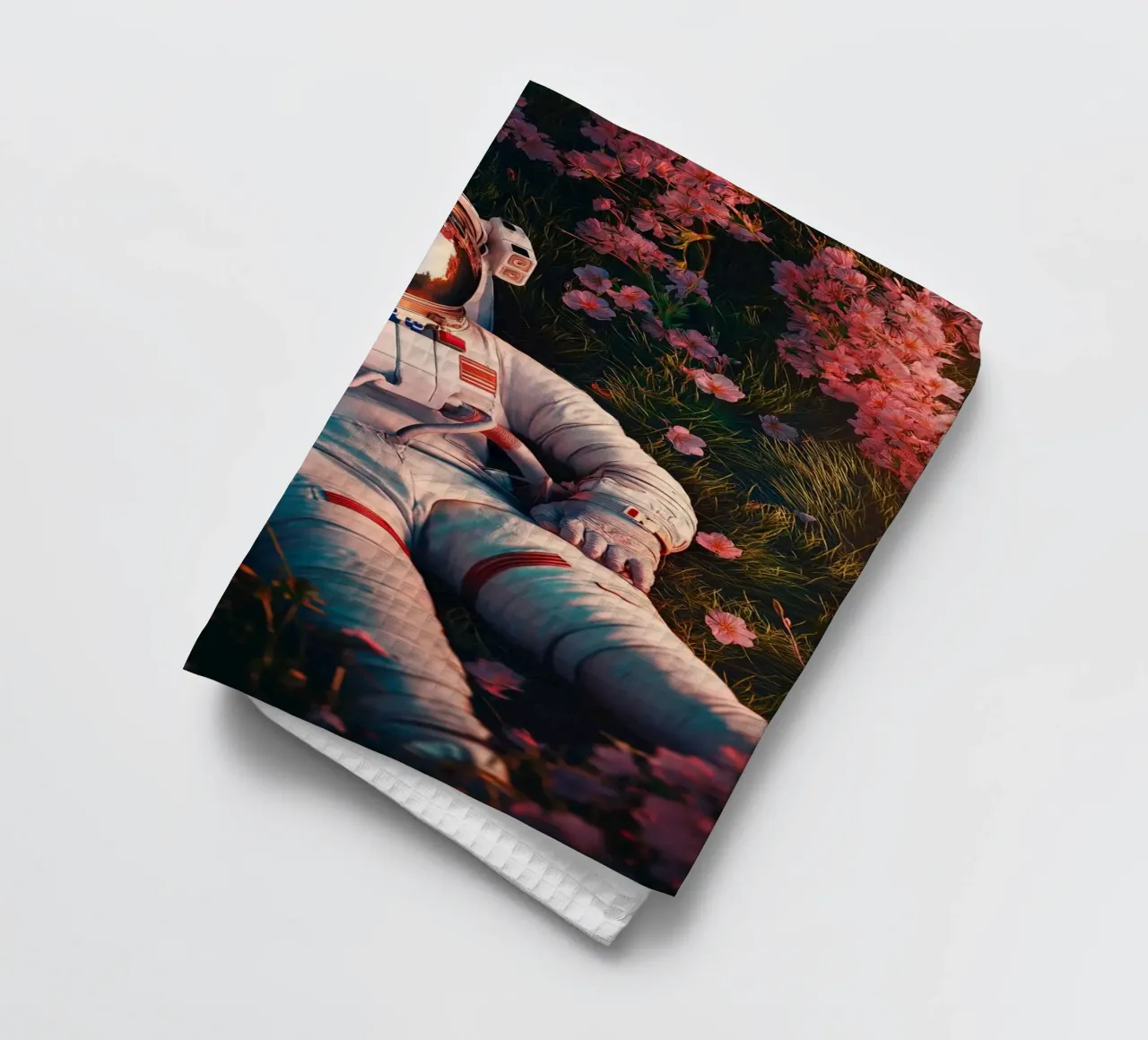 Astronaut and cherry blossoms Geschirrtuch von Motivate-Today