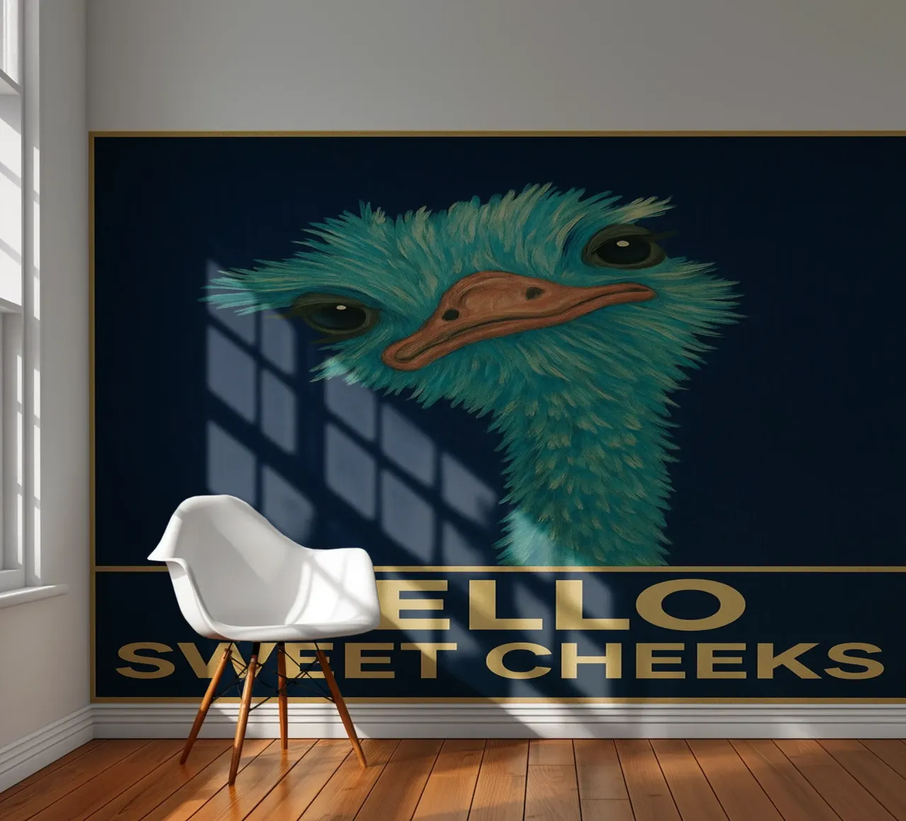 Hello Sweet Cheeks Funny Ostrich photo wallpaper by PitaraS