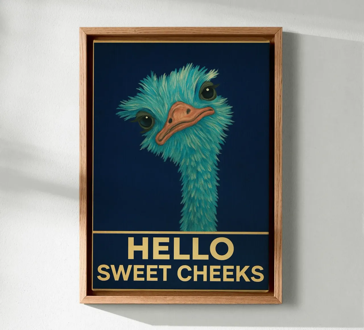 Hello Sweet Cheeks Funny Ostrich canvas by PitaraS