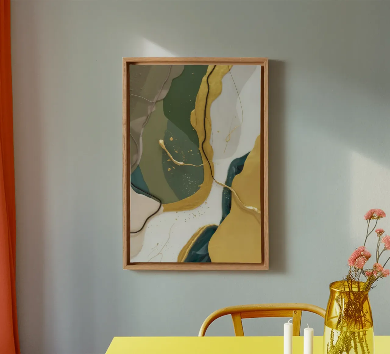 Jade Dust Curve canvas met Baklijst van Monarch Arc
