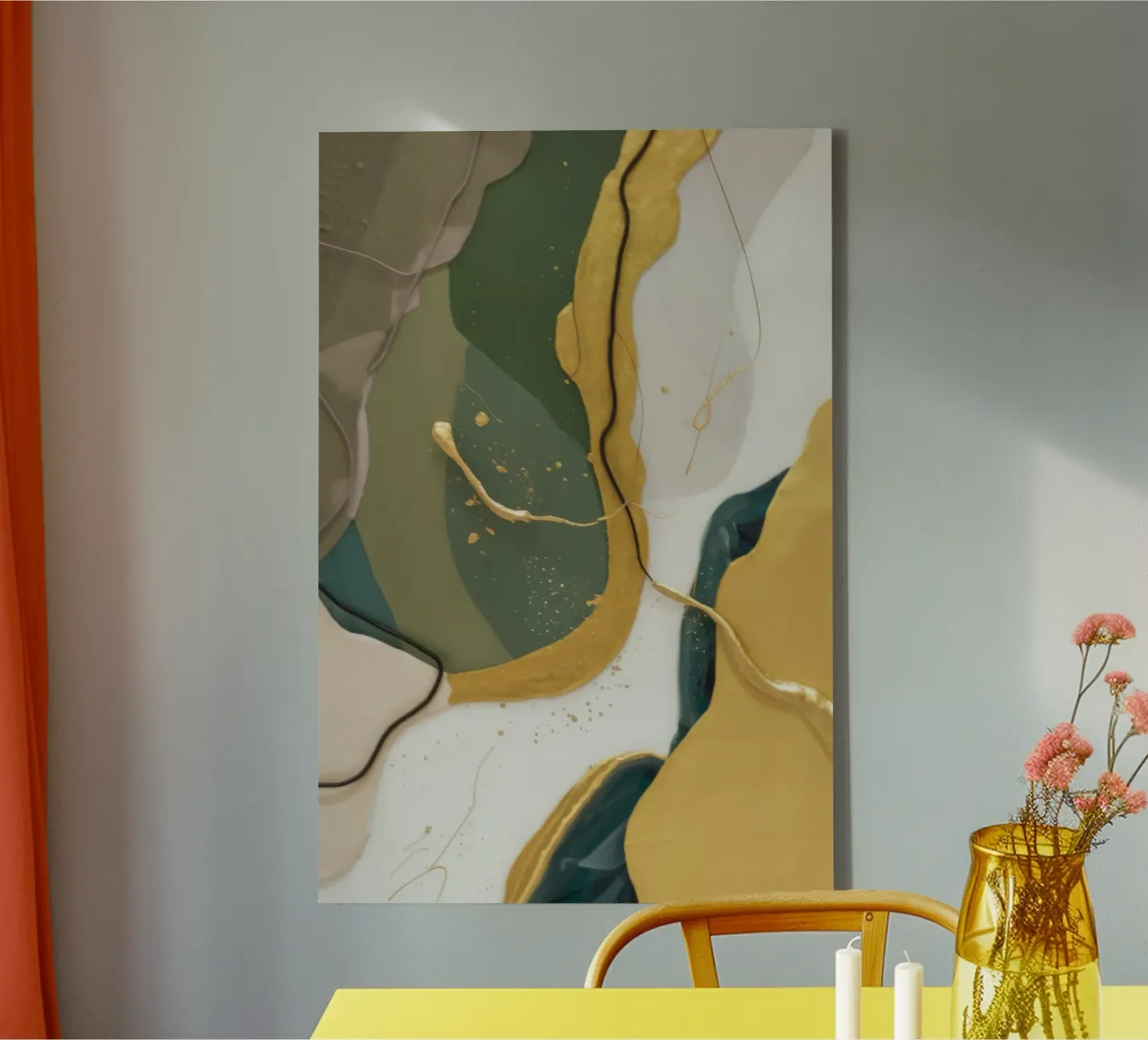 Jade Dust Curve canvas met Baklijst van Monarch Arc