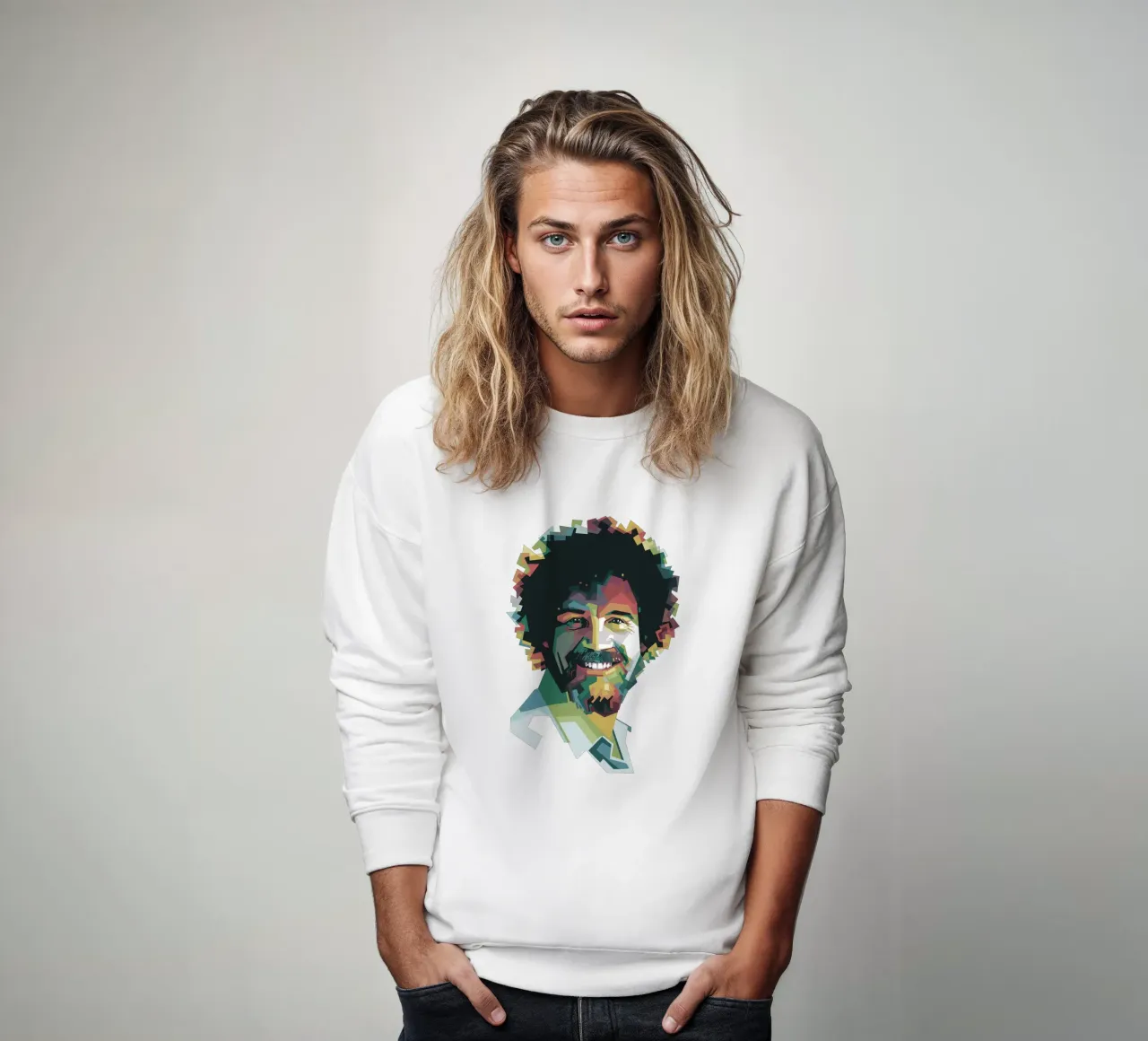 Bob Ross Pop Art WPAP felpa da Alkahfsmart