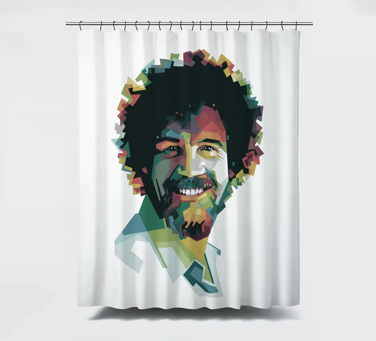 Bob Ross Pop Art WPAP tenda da doccia da Alkahfsmart