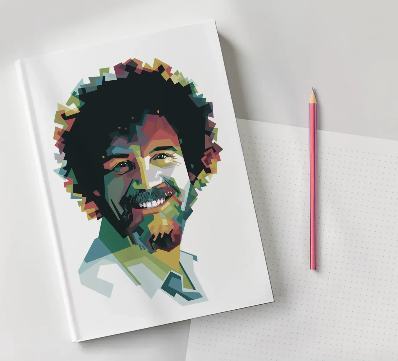 Bob Ross Pop Art WPAP notebook by Alkahfsmart