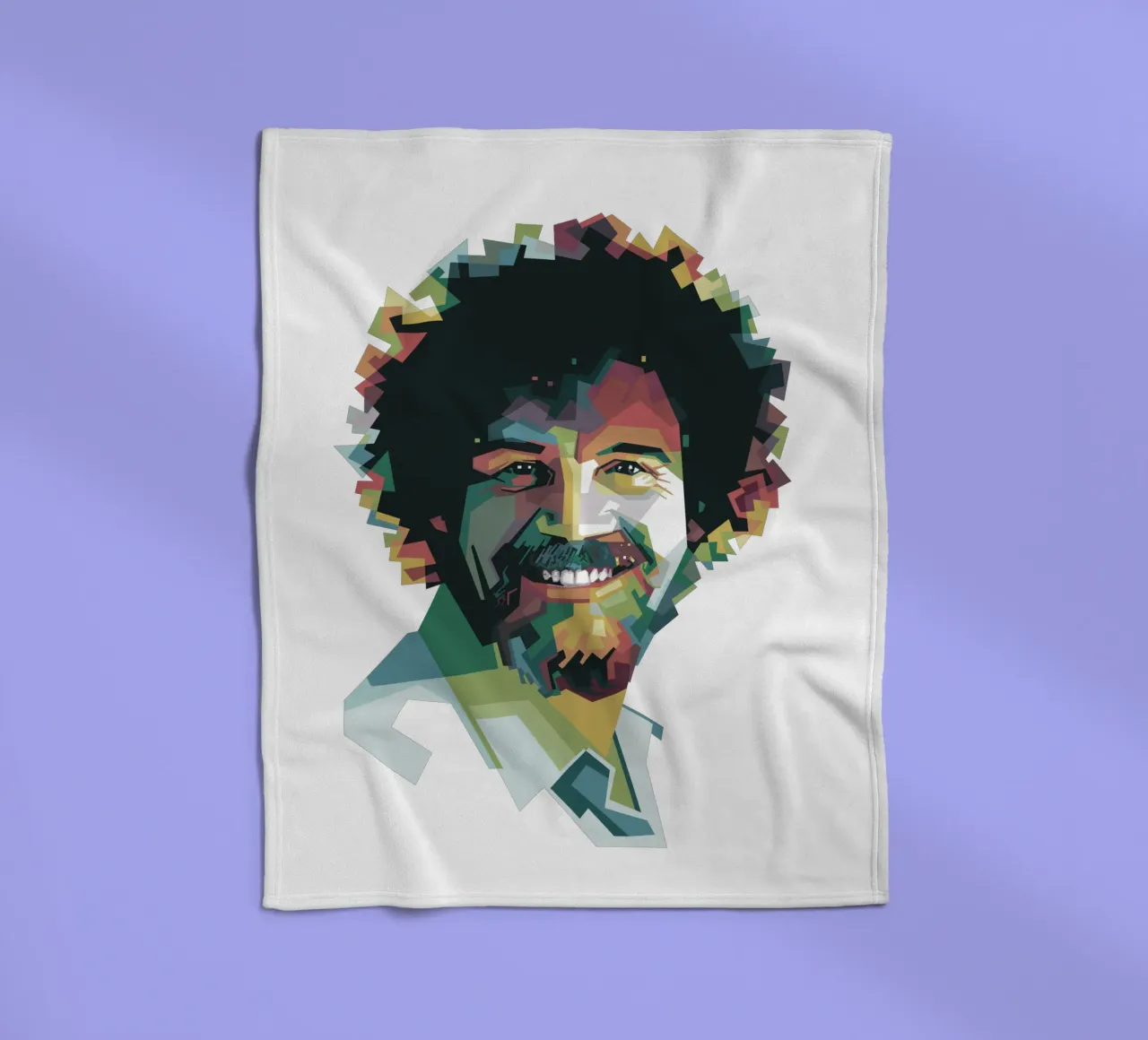 Bob Ross Pop Art WPAP coperta in pile da Alkahfsmart