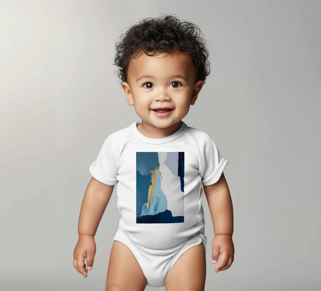 Vertical Silence Drop short-sleeve baby romper by Monarch Arc