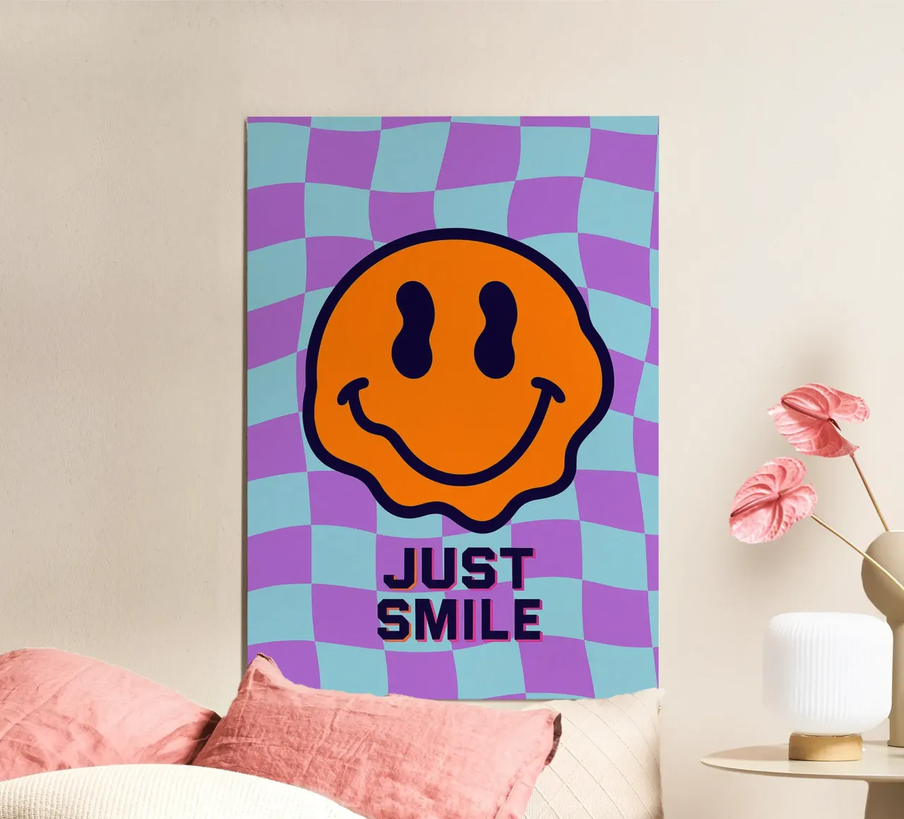 emoticon del sorriso poster con telaio in plastica da PitaraS