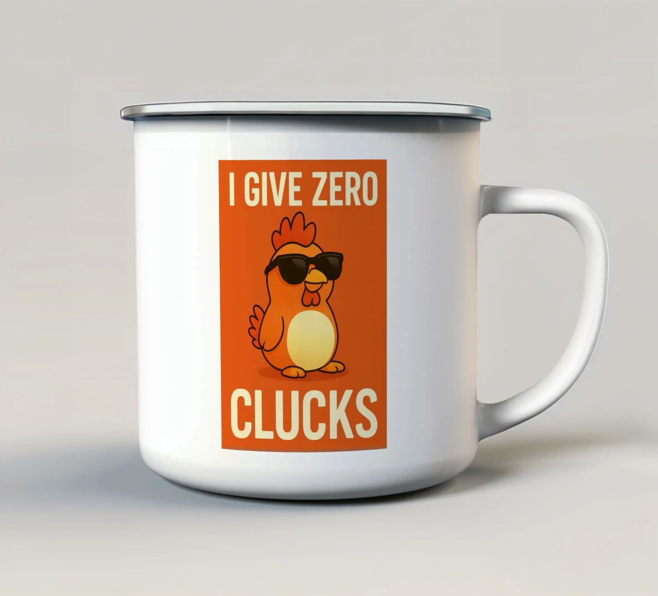 kitten i give zero clucks tazza in smalto da PitaraS