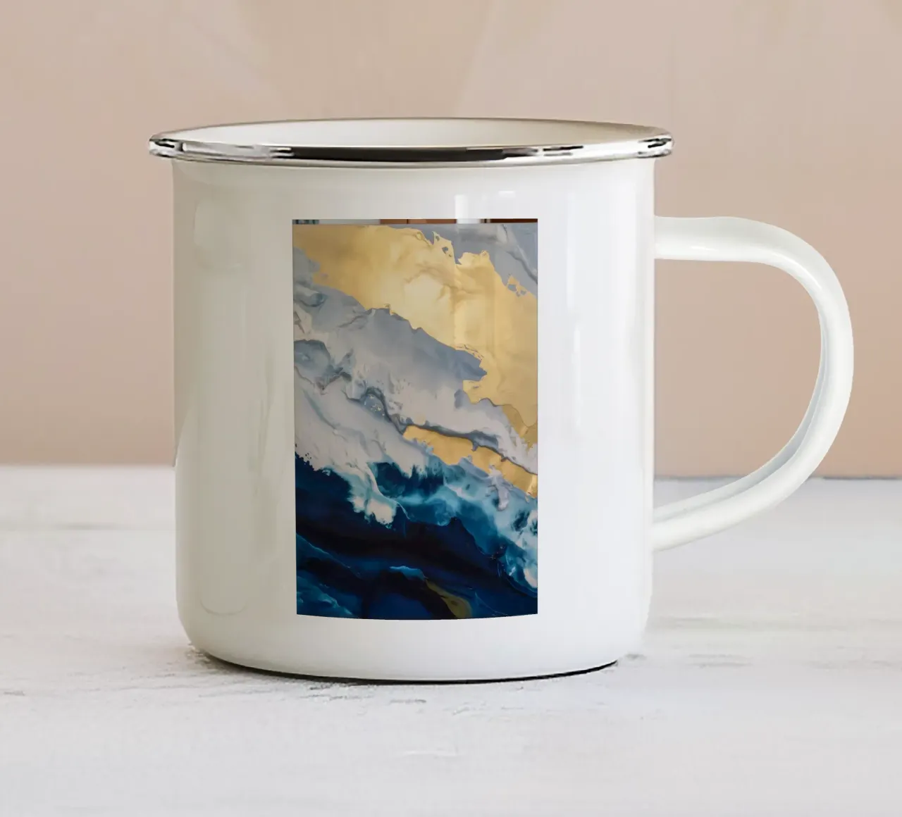 Fiamma della cresta della tempesta tazza in smalto da Monarch Arc