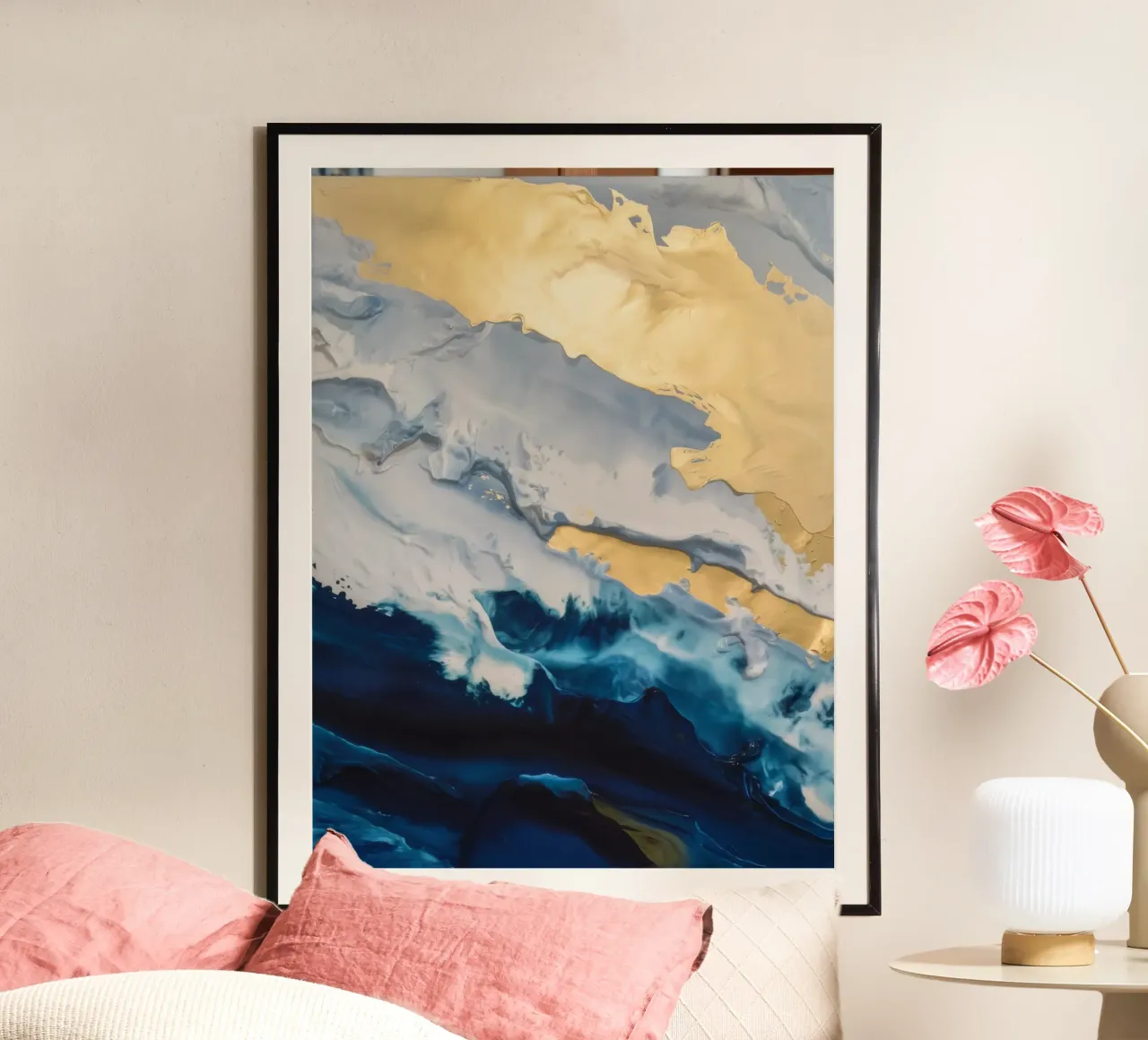 Fiamma della cresta della tempesta poster con telaio in alluminio da Monarch Arc