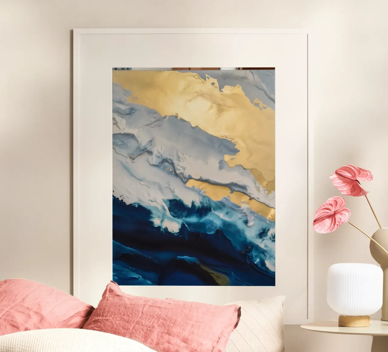 Fiamma della cresta della tempesta poster con telaio in alluminio da Monarch Arc