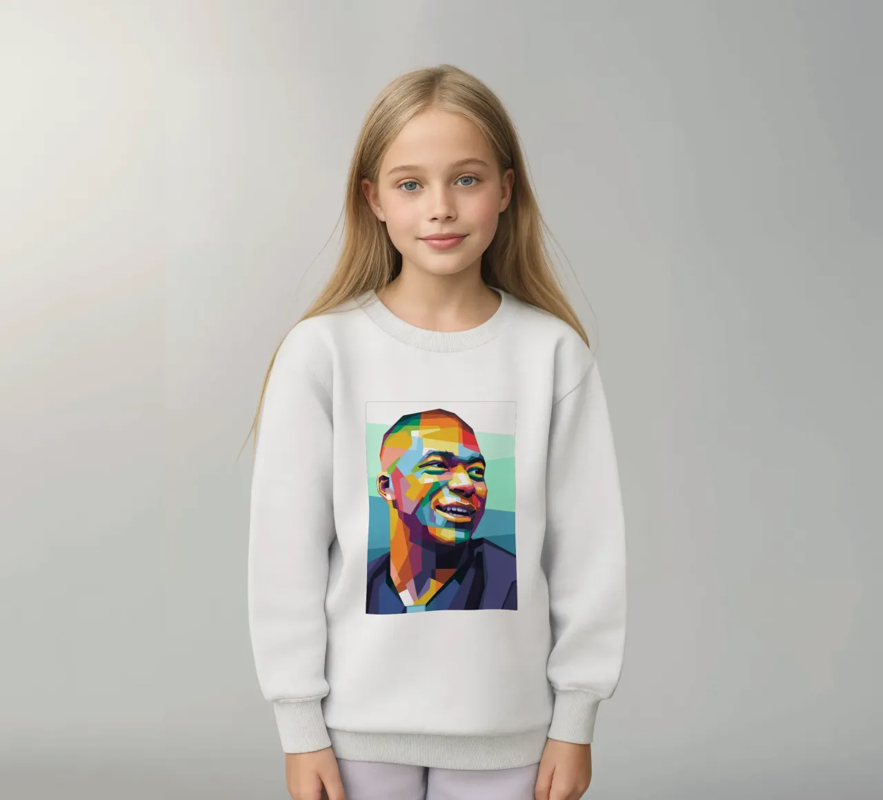 Kylian Mbappe Pop Art WPAP felpa bambino da Alkahfsmart
