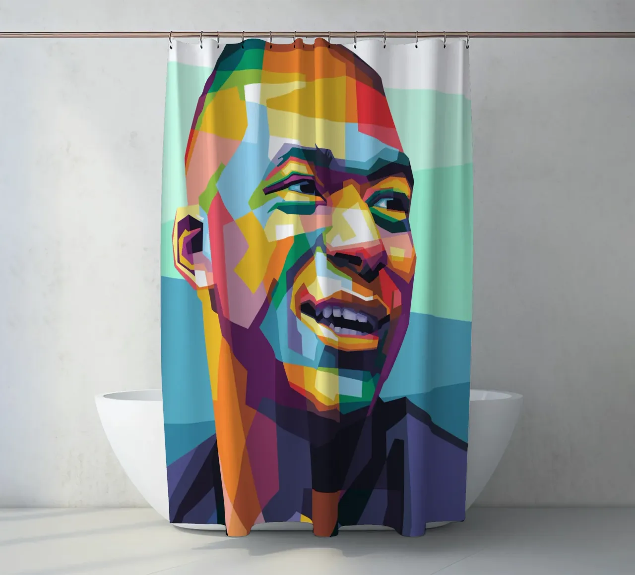 Kylian Mbappe Pop Art WPAP tenda da doccia da Alkahfsmart