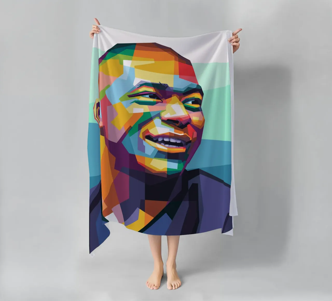Kylian Mbappe Pop Art WPAP telo mare da Alkahfsmart