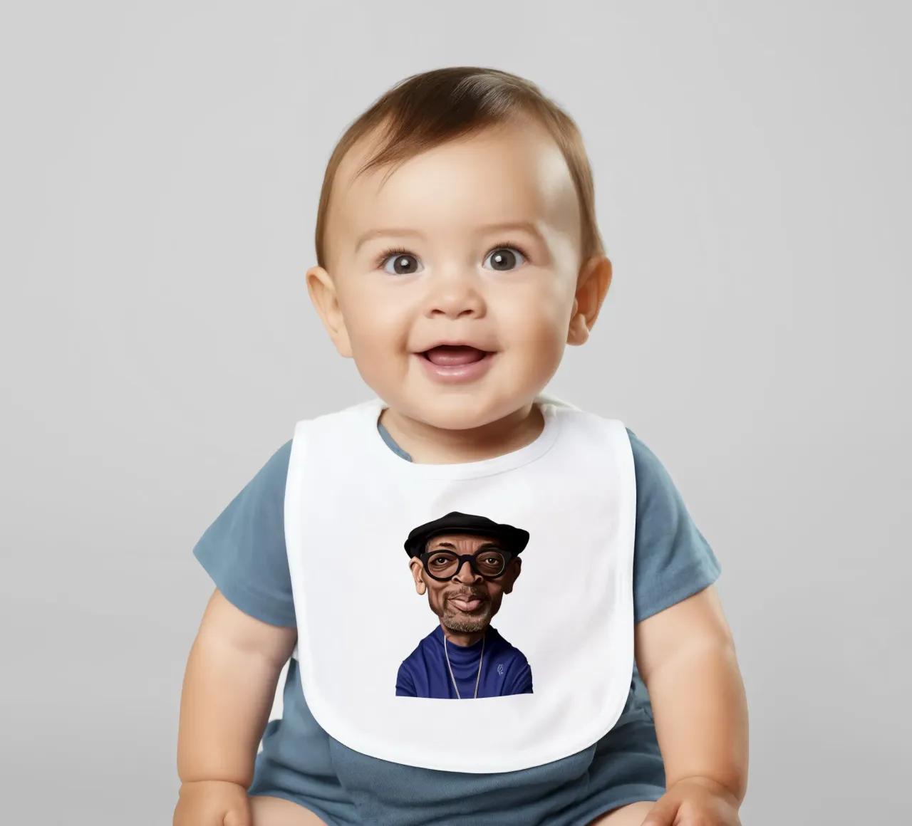 Spike Lee baby bib by Rob Art | Illustration