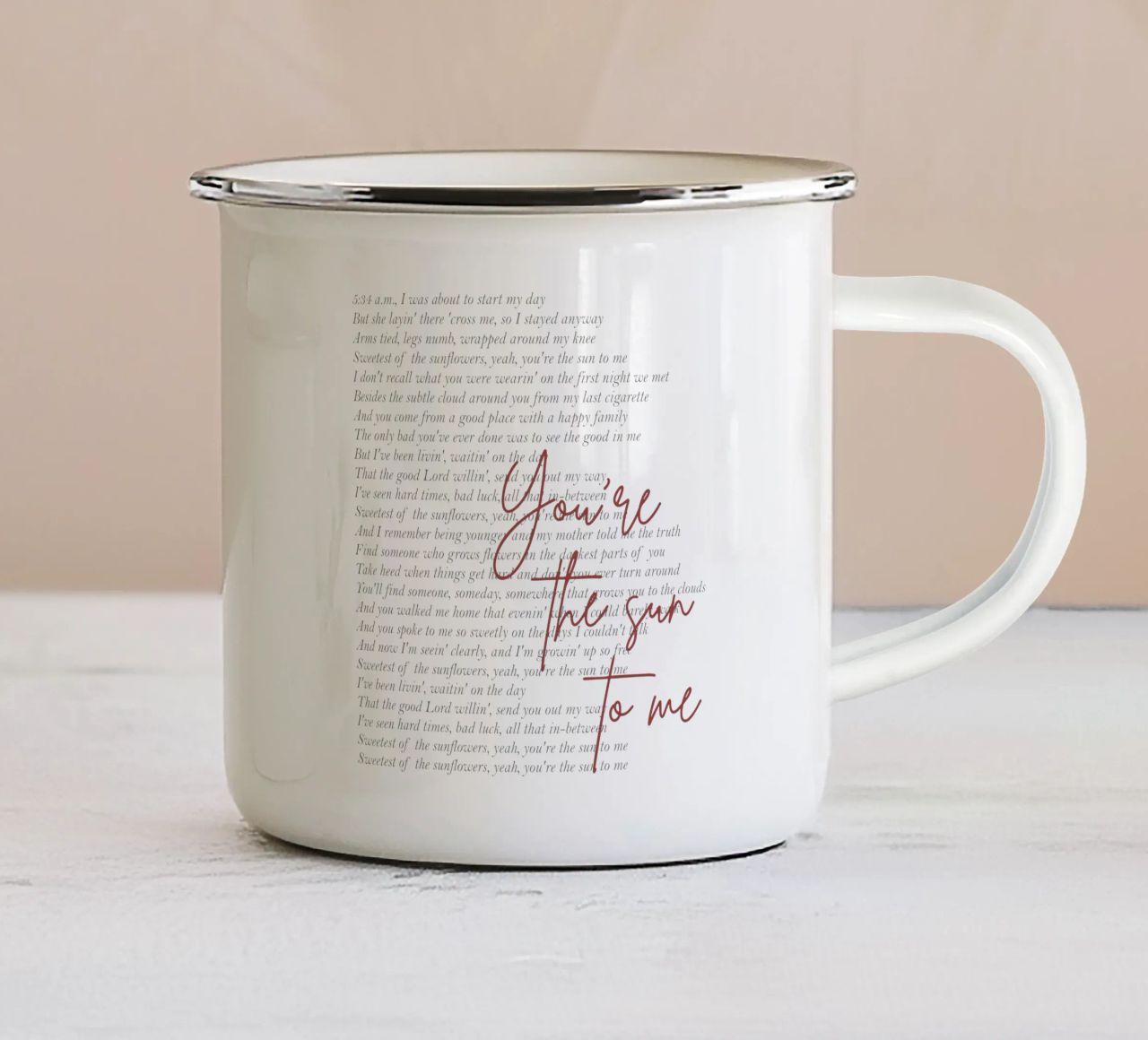 Zach Bryan Tu sei il sole per me tazza in smalto da callmegreciaa