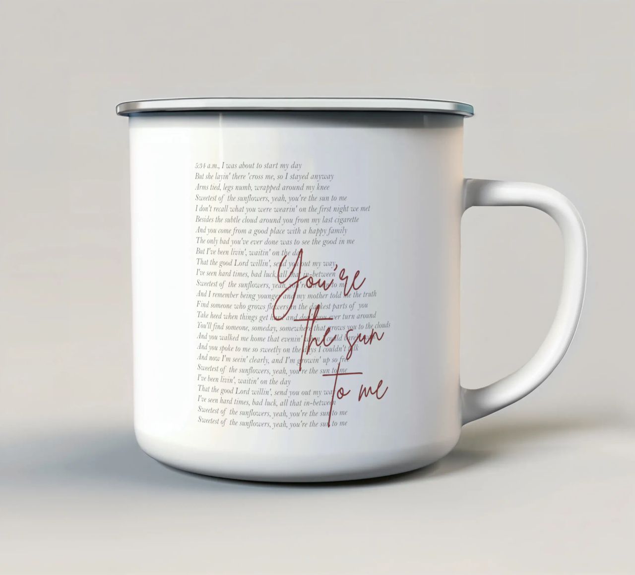 Zach Bryan Tu sei il sole per me tazza in smalto da callmegreciaa