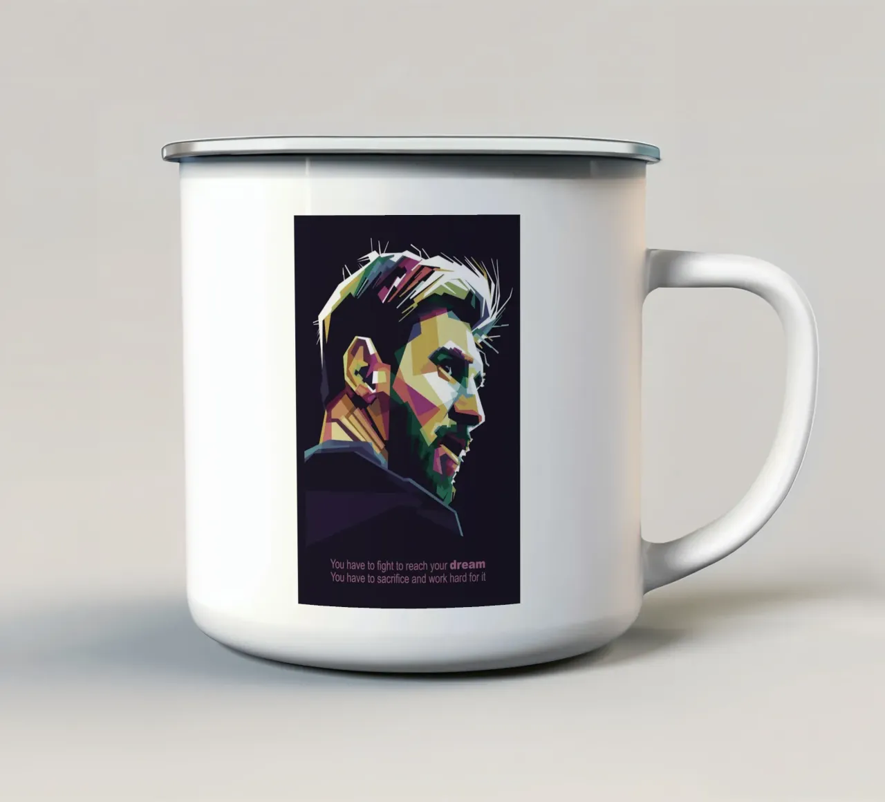 GOAT Pop-art WPAP emaille mok van Alkahfsmart