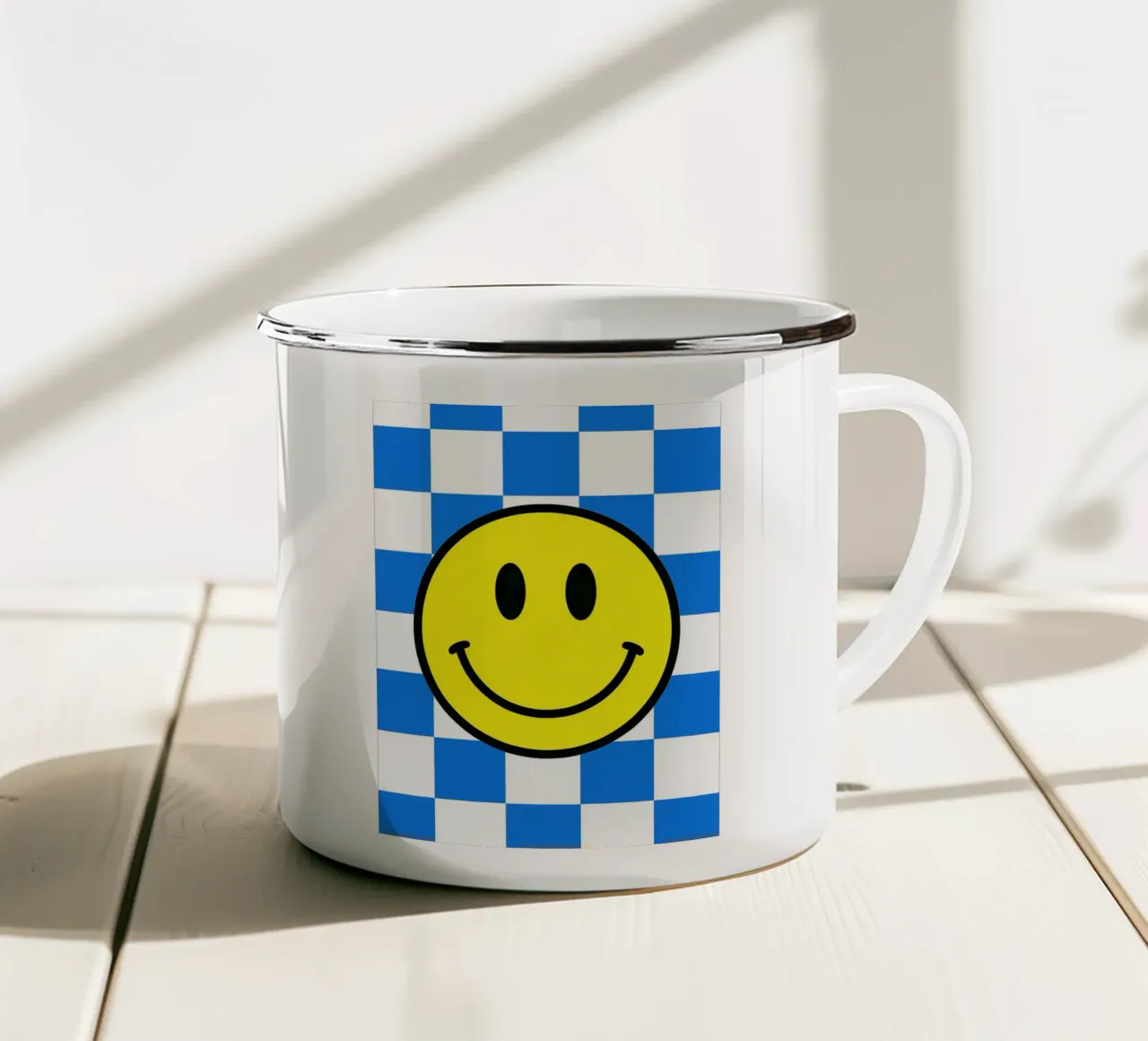 lächelndes Gesicht Emaille Tasse von PitaraS