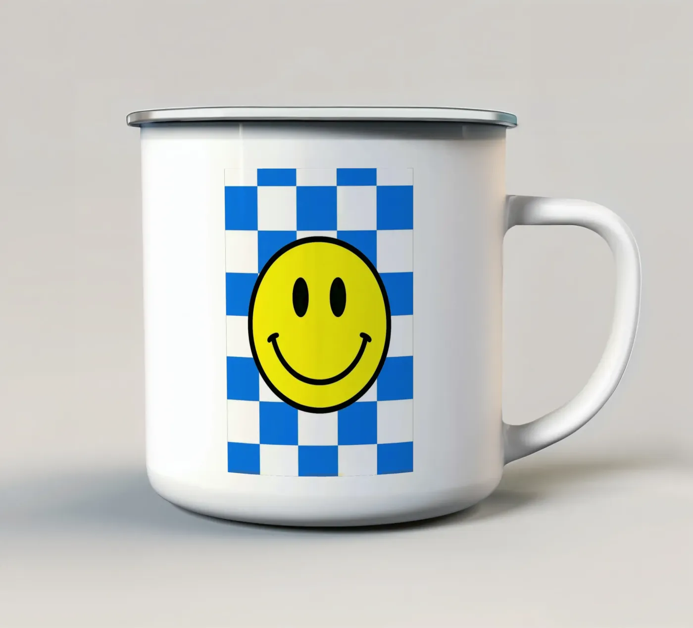 smiling face enamel mug by PitaraS
