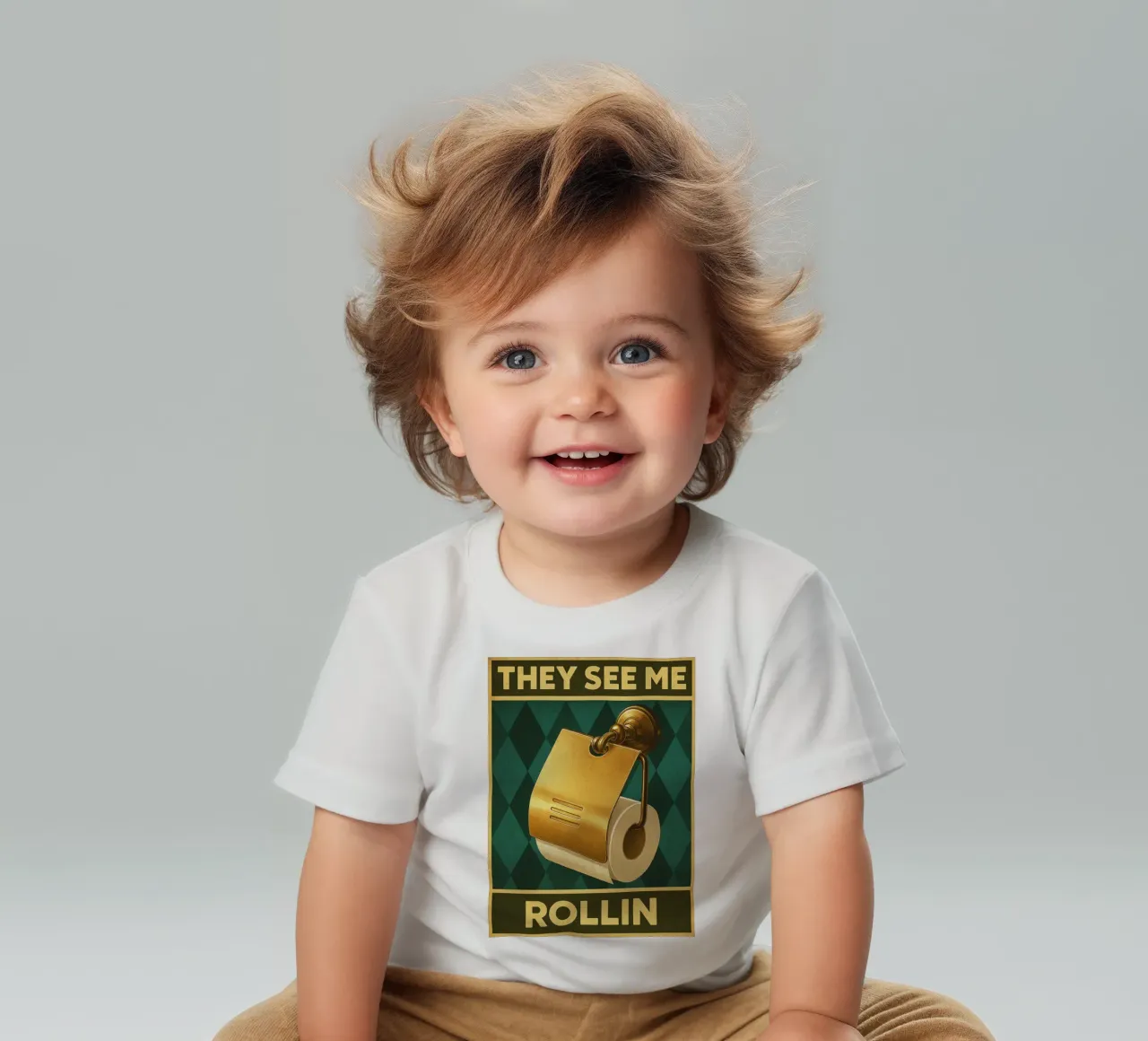 Papper per WC They See Me Rollin maglietta neonato da PitaraS