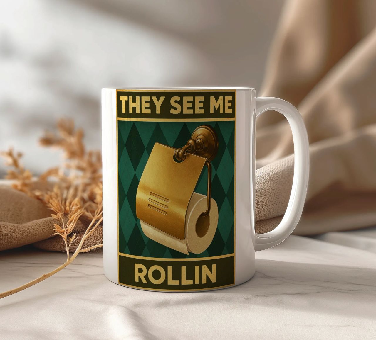 Papper per WC They See Me Rollin tazza in ceramica da PitaraS