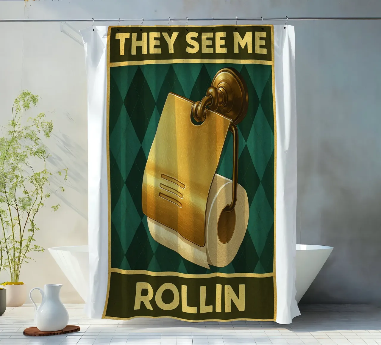 Papper per WC They See Me Rollin tenda da doccia da PitaraS