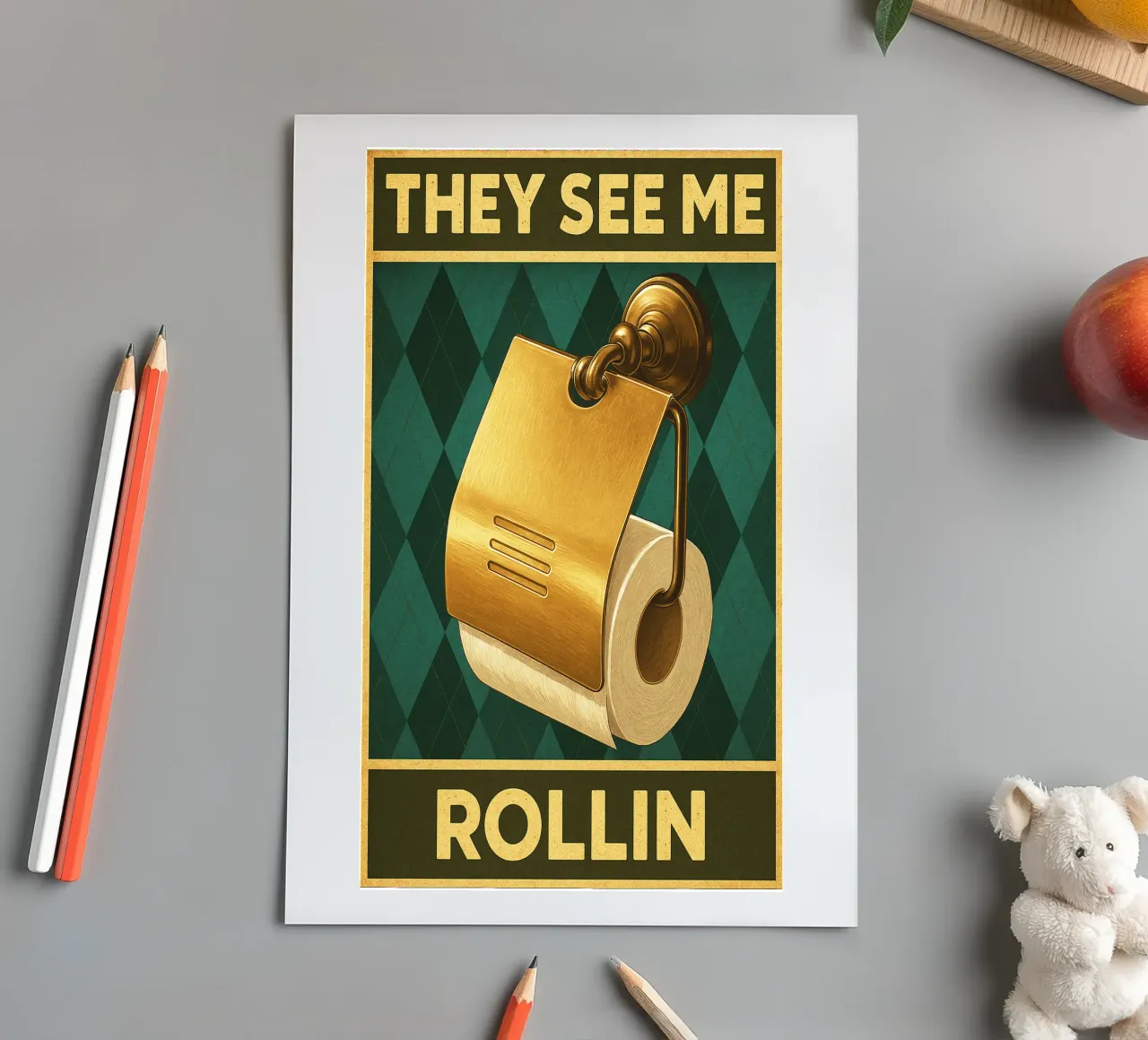 Papper per WC They See Me Rollin foglio adesivo da PitaraS