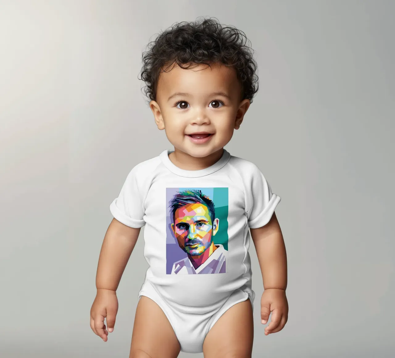 Frank Lampard Pop Art WPAP body neonato maniche corte da Alkahfsmart
