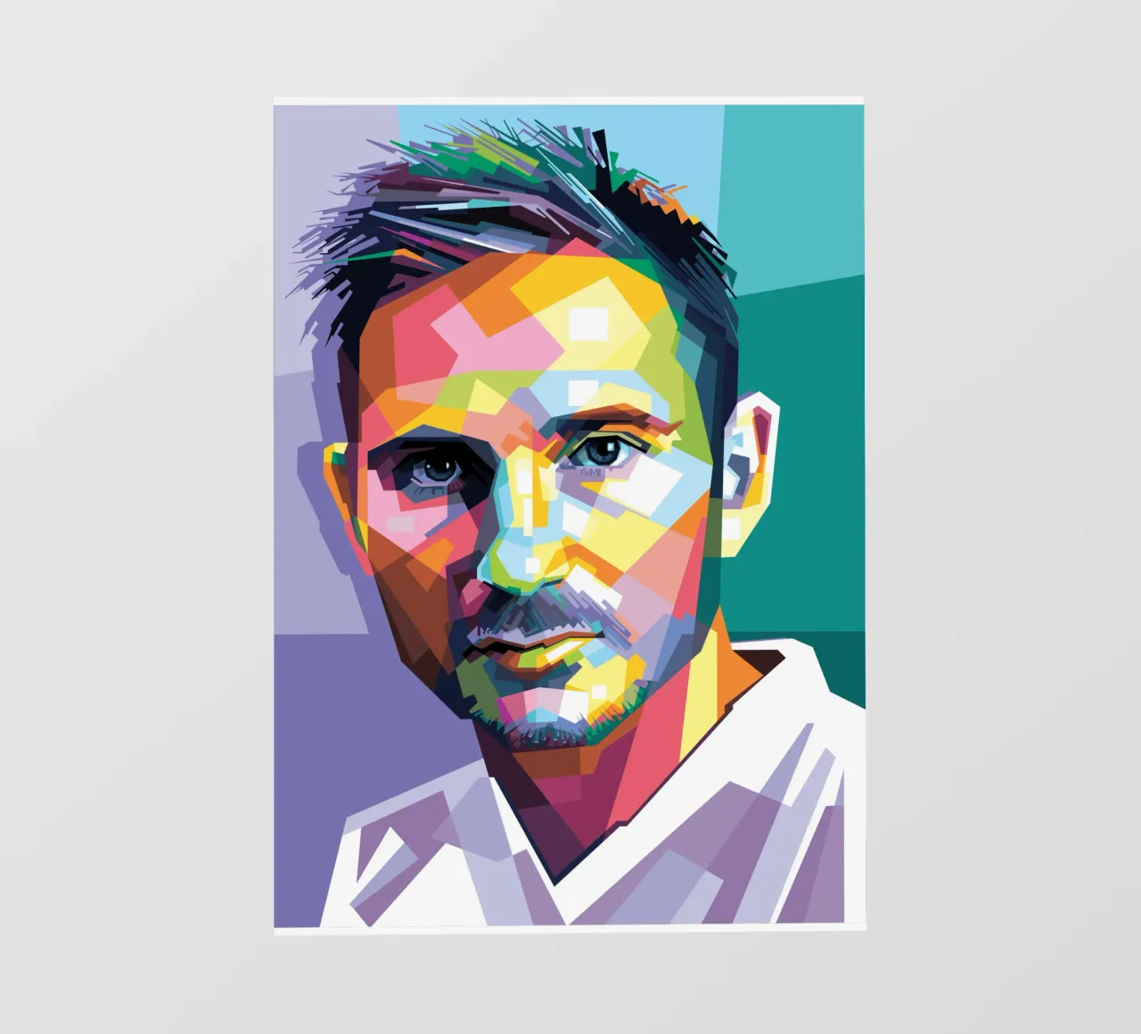 Frank Lampard Pop Art WPAP pellicola backlit da Alkahfsmart