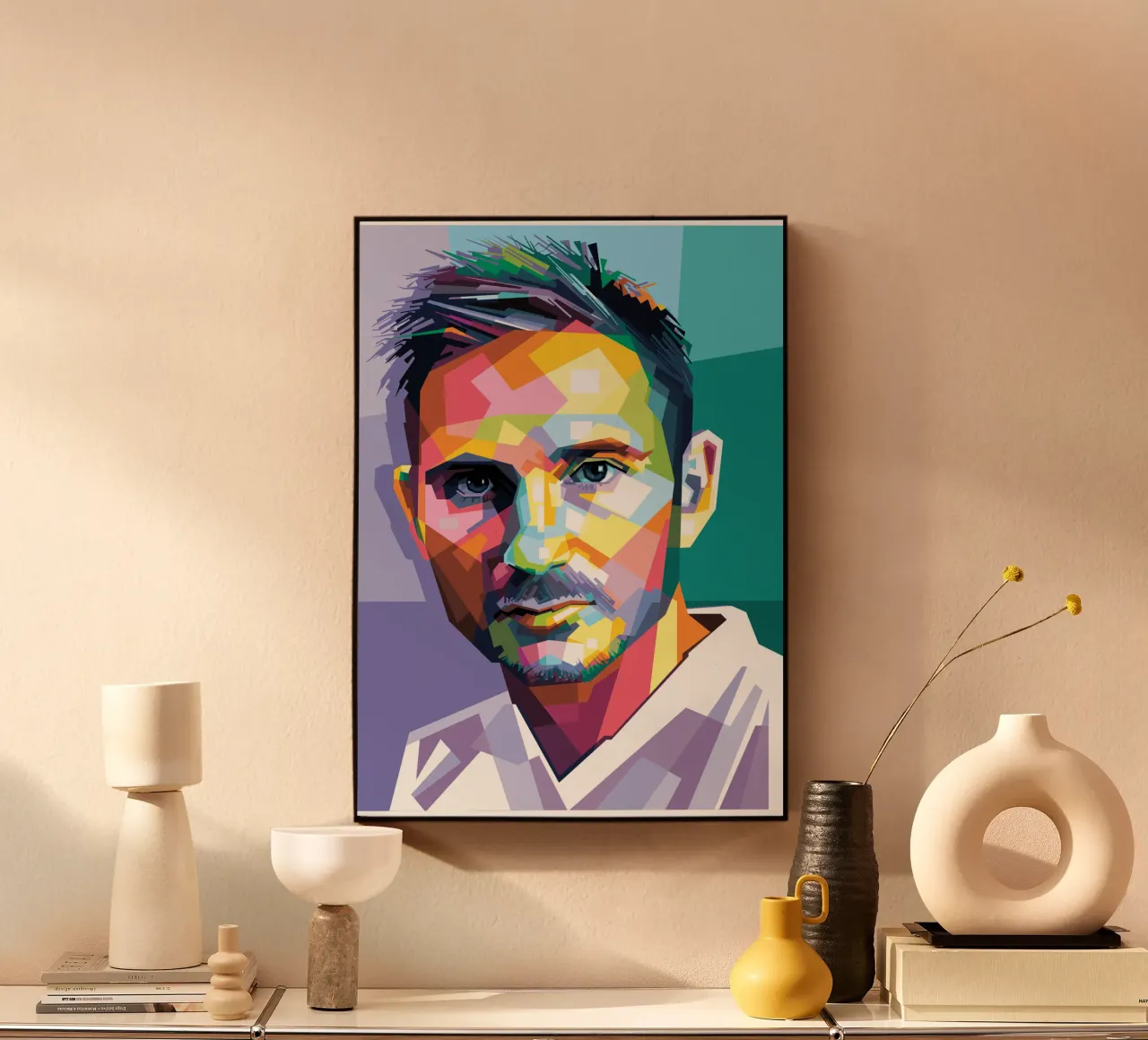 Frank Lampard Pop Art WPAP plexiglass da Alkahfsmart