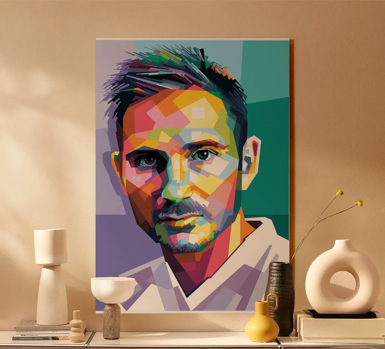 Frank Lampard Pop Art WPAP plexiglass da Alkahfsmart