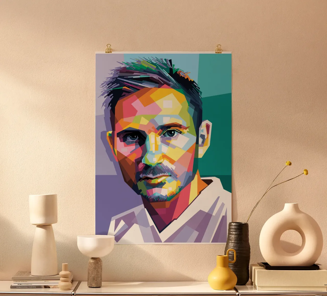 Frank Lampard Pop Art WPAP carta hahnemühle da Alkahfsmart