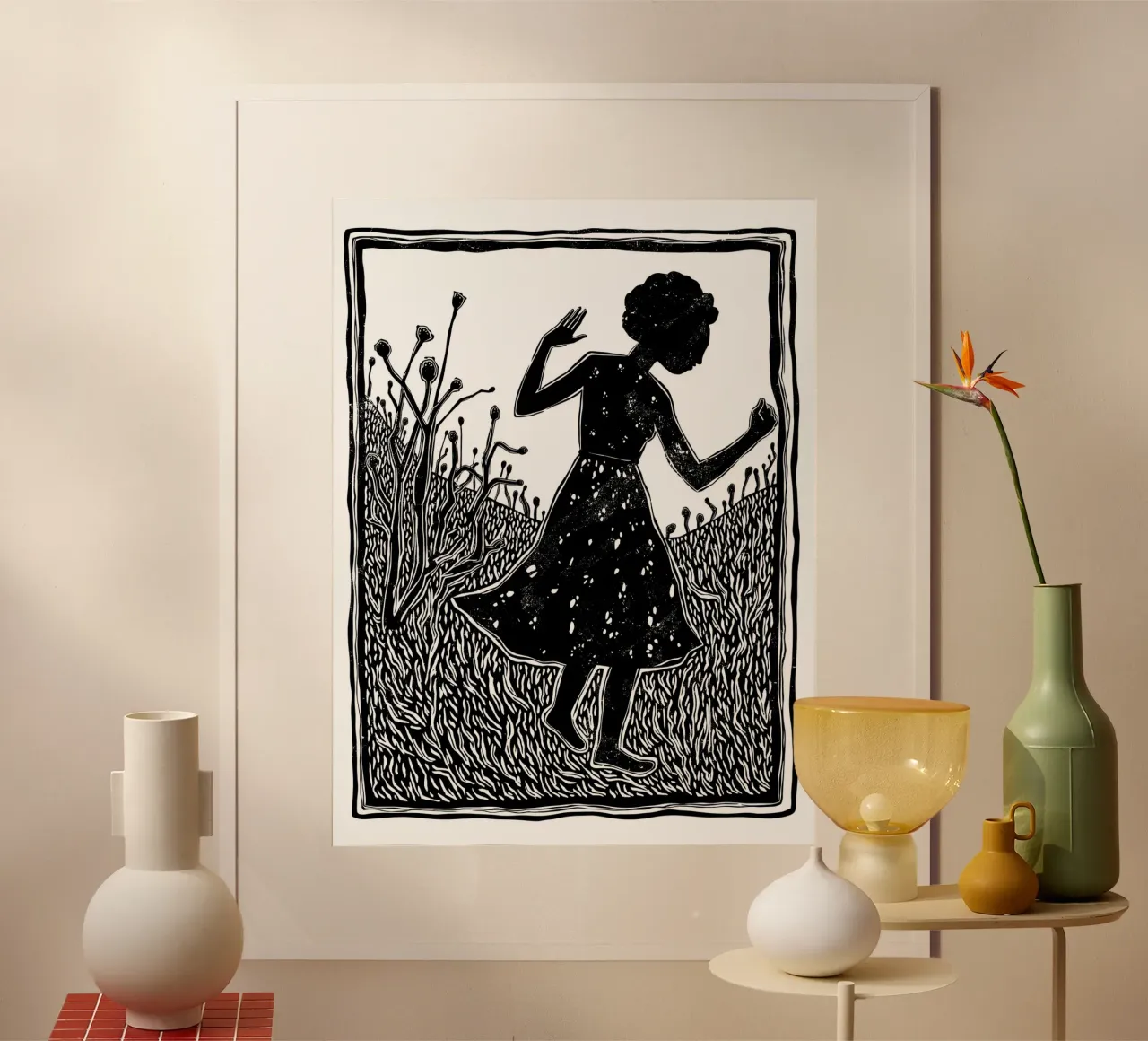 She Dances in Silence poster con marco de aluminio de Indigo Rain
