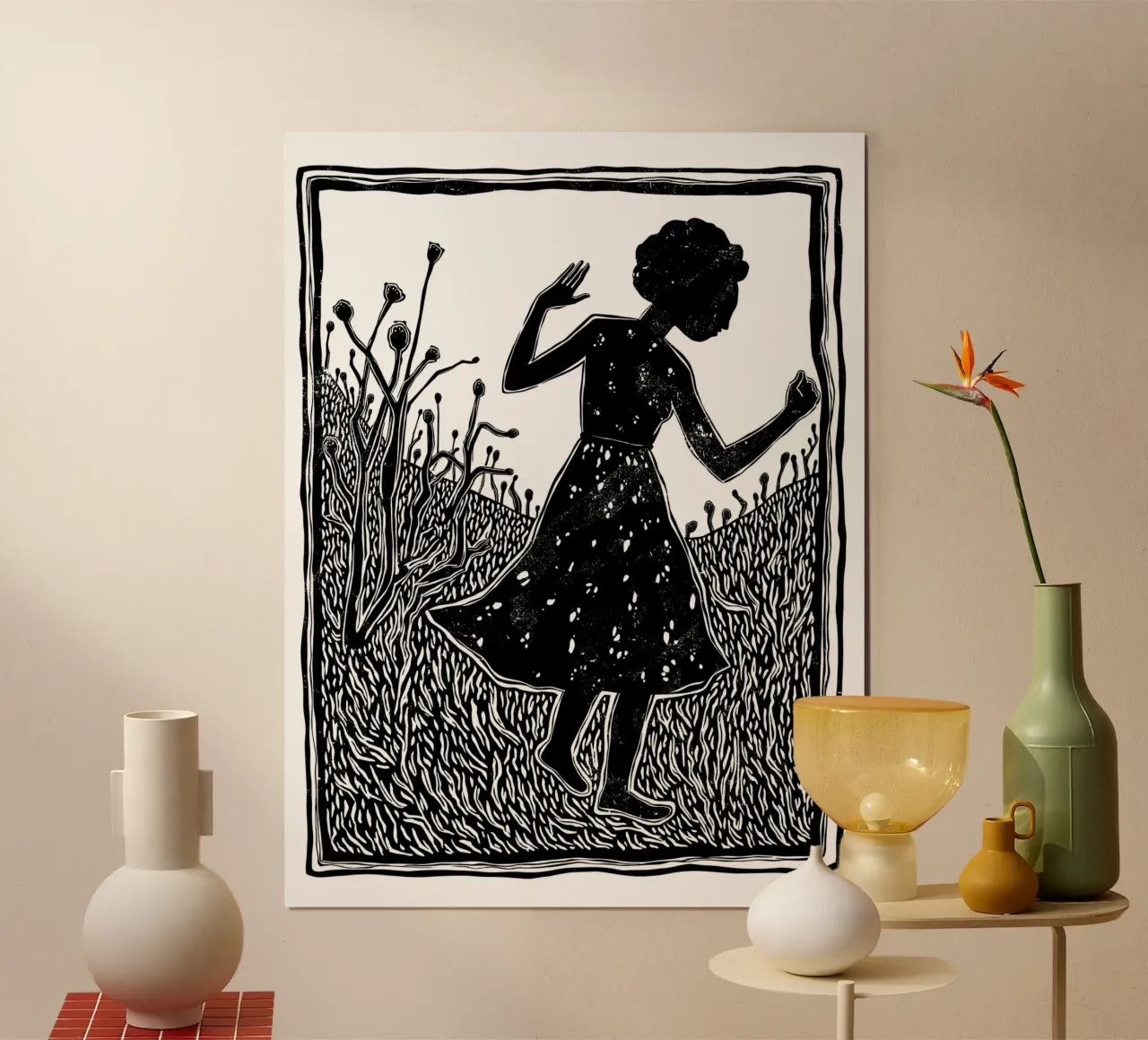 She Dances in Silence poster con marco de aluminio de Indigo Rain