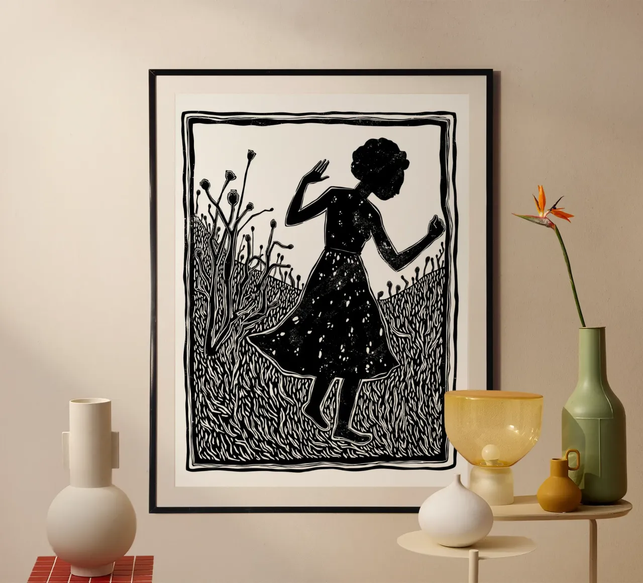 She Dances in Silence poster con marco de aluminio de Indigo Rain