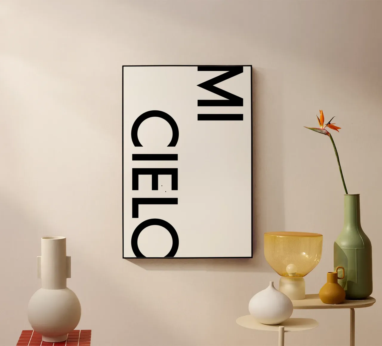 Mi Cielo acrylic glass by YV TYPOGRAPHY