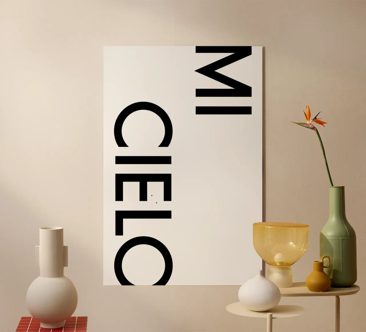 Mi Cielo plexiglass da YV TYPOGRAPHY