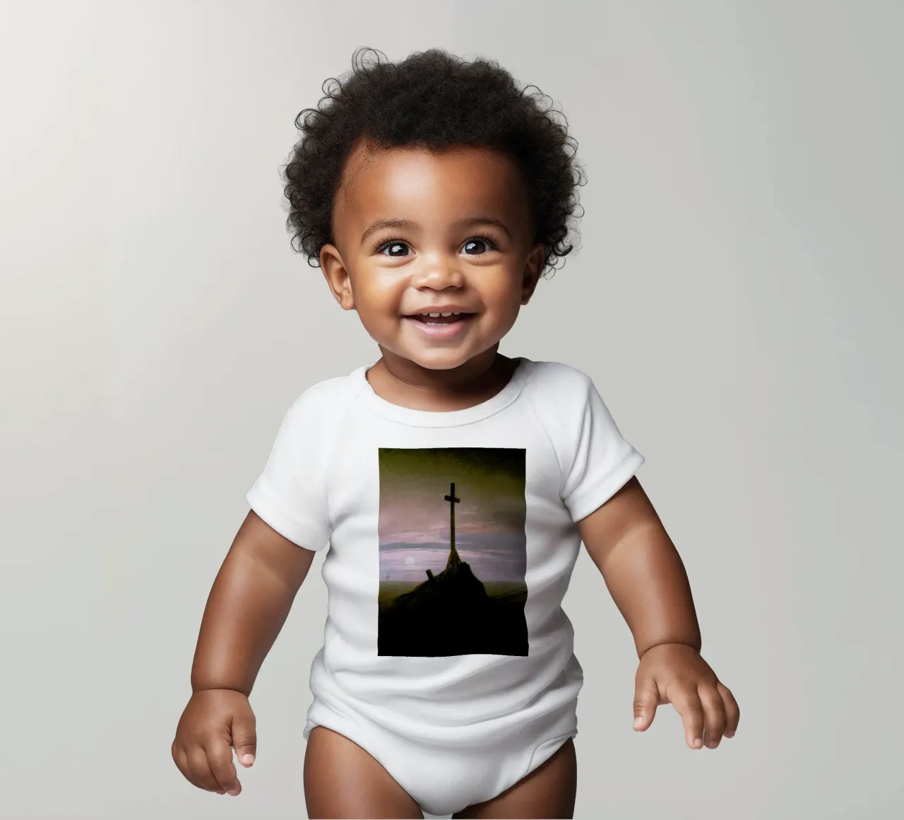 Friedrich - The Cross Beside The Baltic body neonato maniche corte da Vintage by JUNIQE