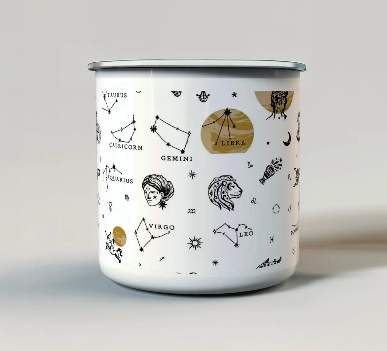 Zodiac Pattern No 02 Emaille Tasse von treechild