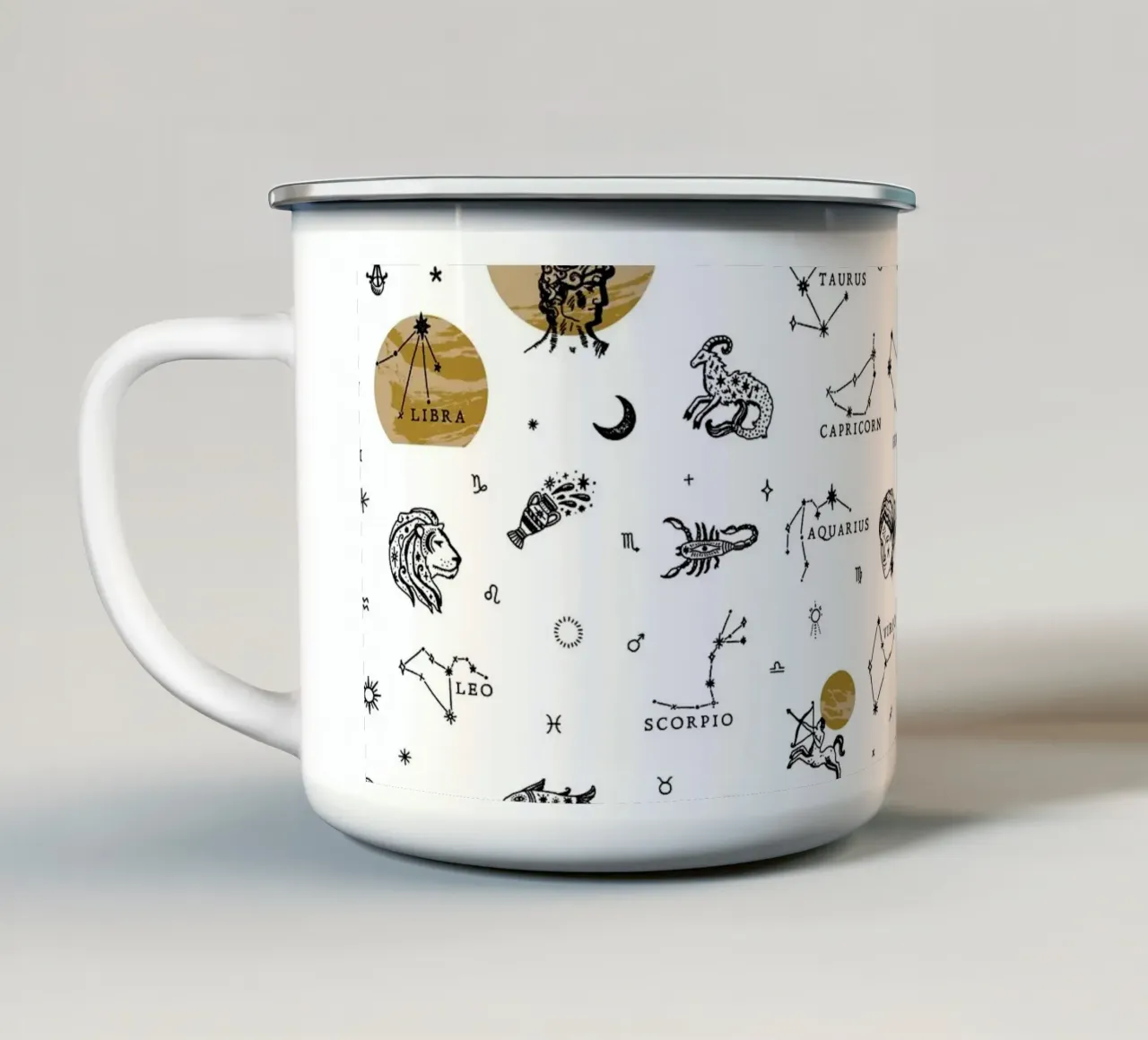 Zodiac Pattern No 02 Emaille Tasse von treechild