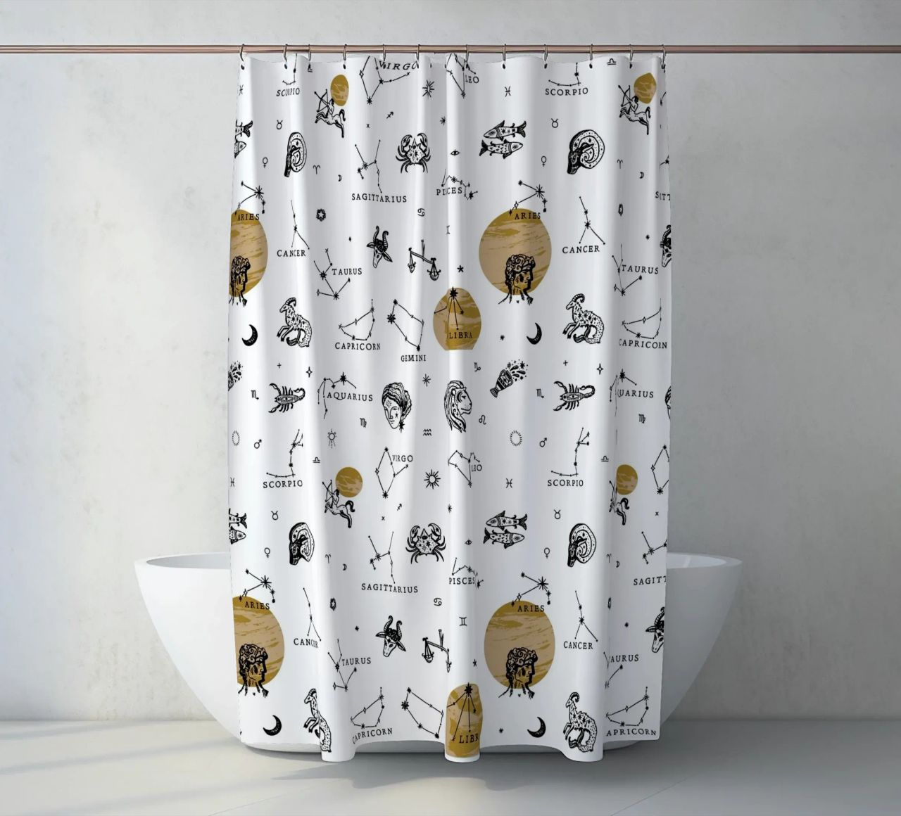 Zodiac Pattern No 02 cortina de baño de treechild