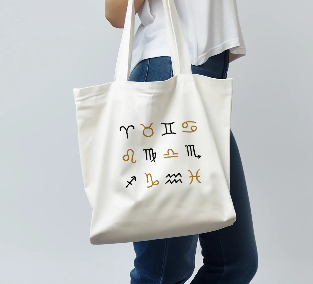 Zodiac Signs (Without Background) borsa in juta da treechild