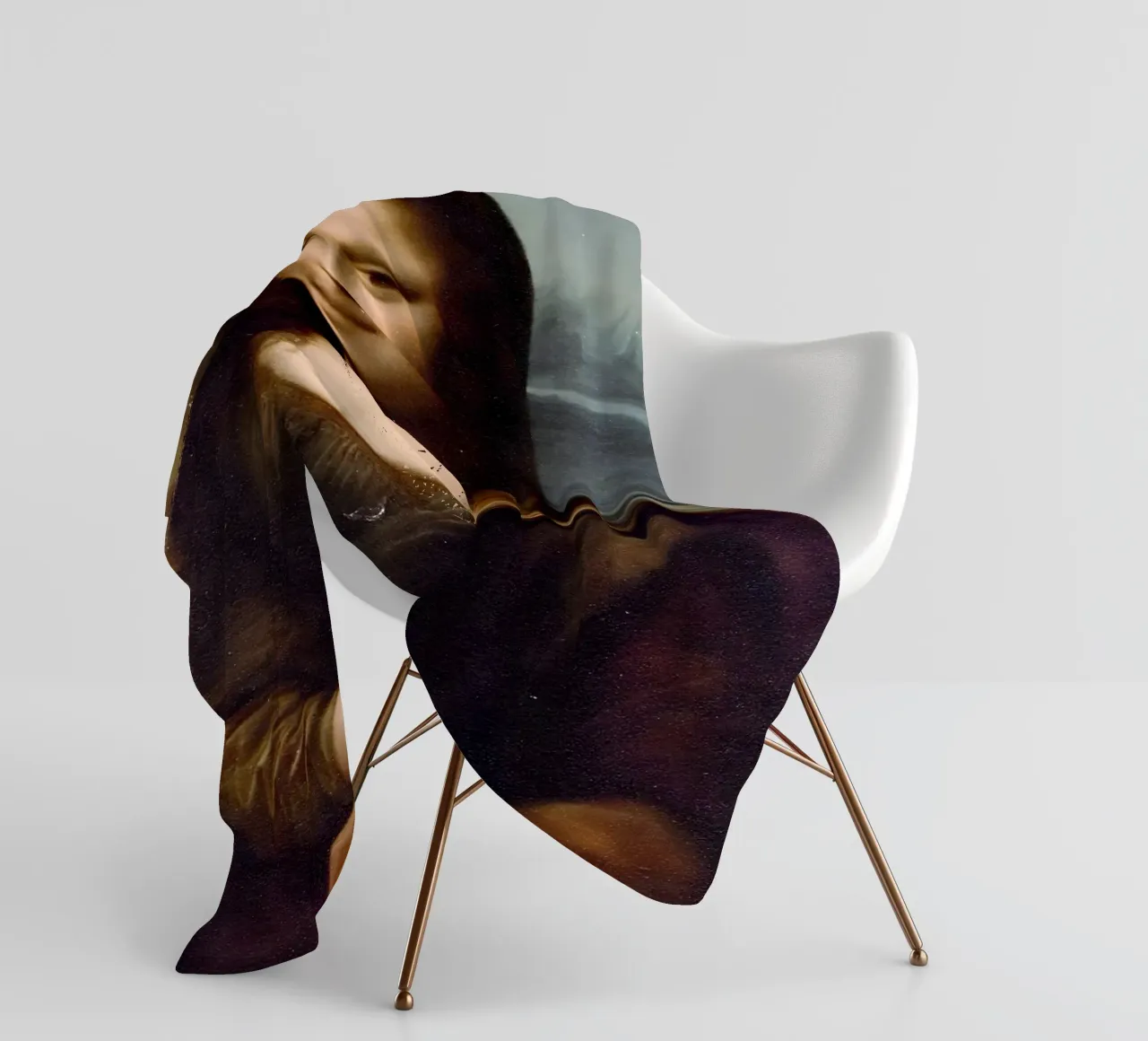 Monalisa fleece blanket by Low poly art