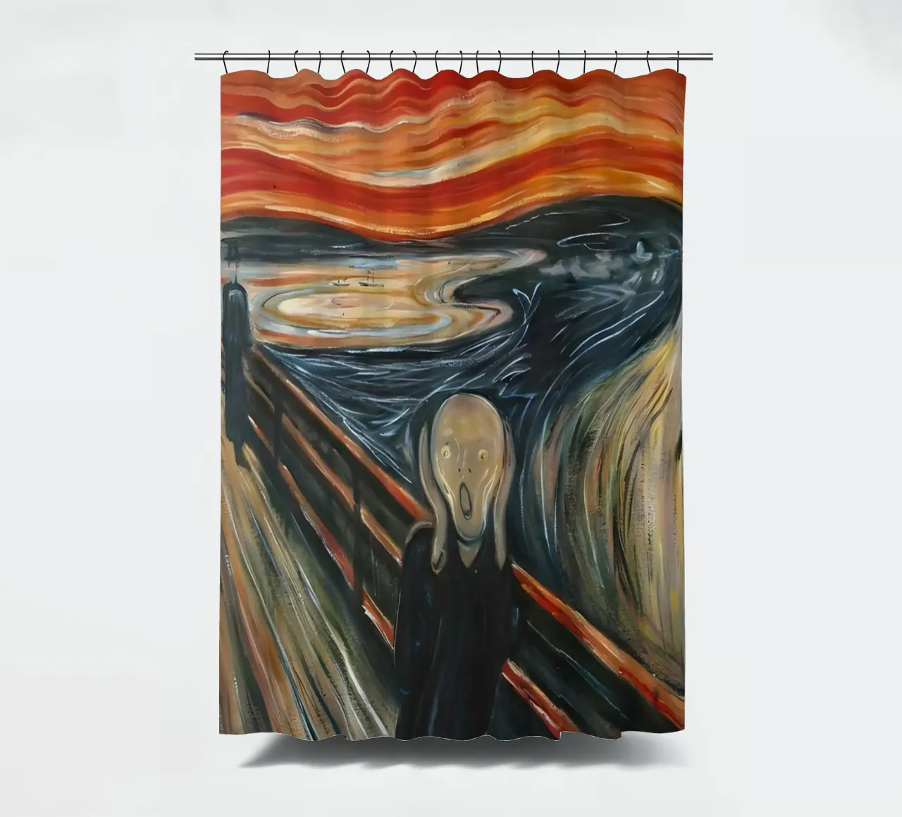 The Scream shower curtain by Low poly art