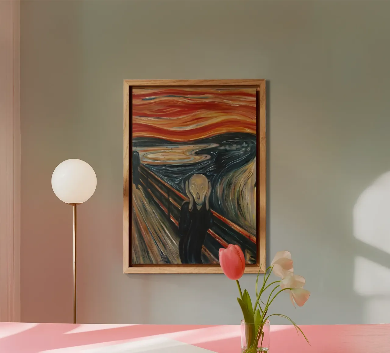 The Scream alluminio dibond da Low poly art
