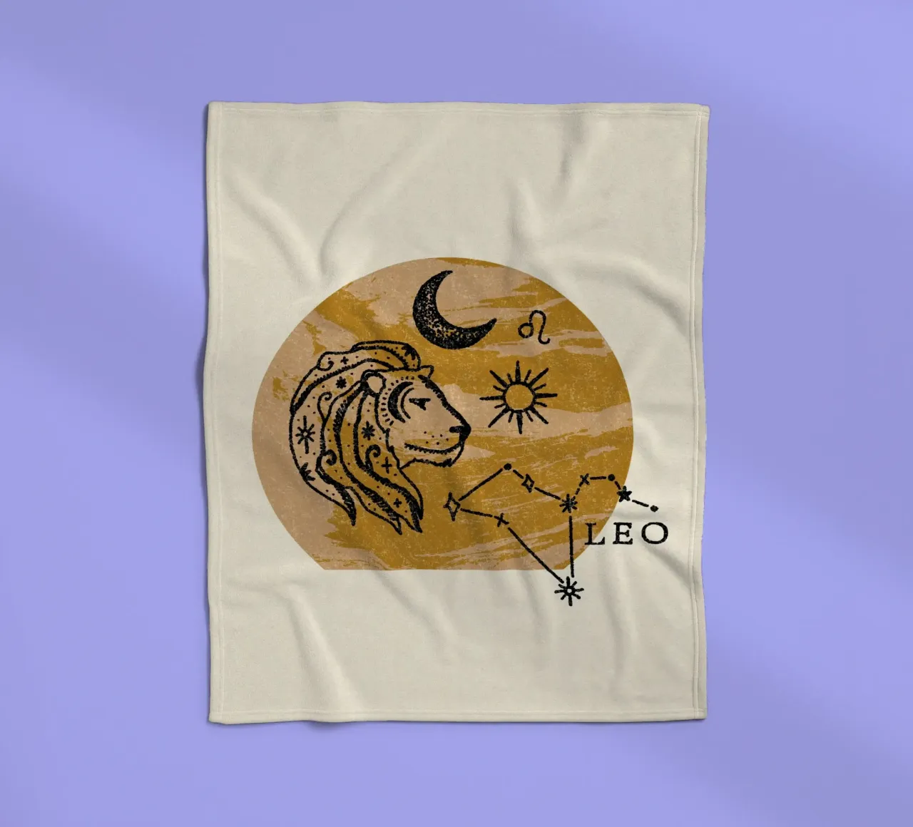 Leo Zodiac fleece blanket by treechild